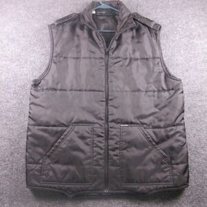 Rocawear Vest Mens Large Black Puffer Quilted Sleeveless Zip Nylon Jacket